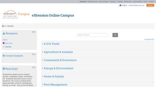 Campus: Course categories - eXtension Online Campus - eXtension.org