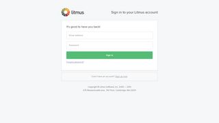 Sign in to your Litmus account