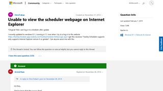Unable to view the scheduler webpage on Internet Explorer ...