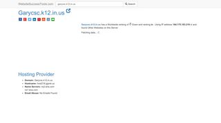 Garycsc.k12.in.us Error Analysis (By Tools) - WebsiteSuccessTools.com