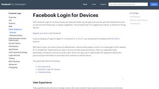 Devices - Facebook Login