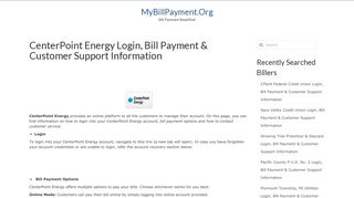 CenterPoint Energy Login, Bill Payment & Customer Support ...