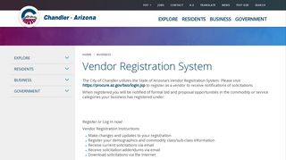 Vendor Registration System | City of Chandler