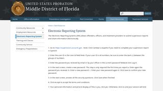 Electronic Reporting System | Middle District of Florida