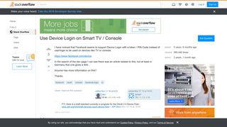 Use Device Login on Smart TV / Console - Stack Overflow