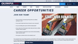 Career Opportunities - Olympia Sports