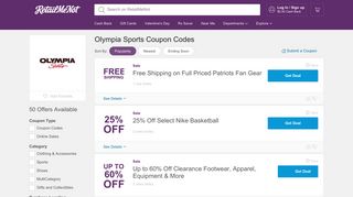 30% Off Olympia Sports Coupon, Promo Codes - RetailMeNot