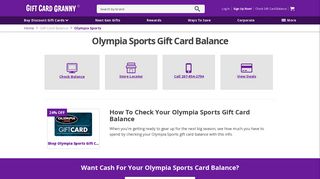 Check The Balance of an Olympia Sports Gift Card | GiftCardGranny