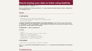How-to backup your data on hubic using duplicity
