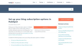 Set up your blog subscription options in HubSpot - HubSpot Support