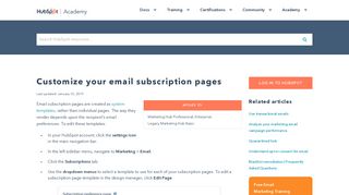 Customize your email subscription pages - HubSpot Support