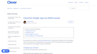 Common Single sign-on (SSO) issues – Help Center - Clever Support