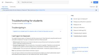 Troubleshooting for students - Android - Classroom Help