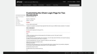 Cool Solutions: Customizing the iChain Login Page for Two Accelerators