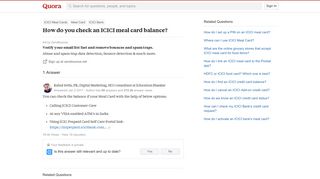 How to check an ICICI meal card balance - Quora