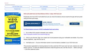ICICI multi wallet food card Check Balance Online: 3 steps: ICICI food ...
