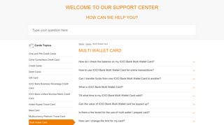 Multi Wallet Card - ICICI Bank Support Center