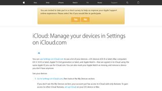 iCloud: Manage your devices in Settings on iCloud.com - Apple Support