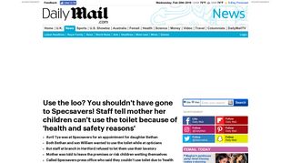 Specsavers staff tell mother children can't use toilet because of 'health ...