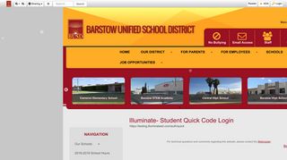 Illuminate- Student Quick Code Login • Page - Barstow USD
