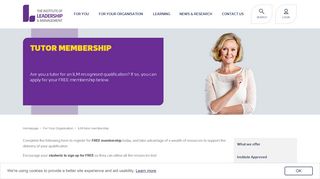 ILM tutor membership - The Institute of Leadership & Management