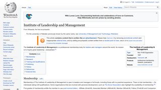 Institute of Leadership and Management - Wikipedia