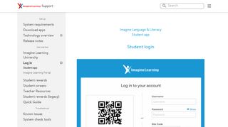 Student app | Imagine Learning Support