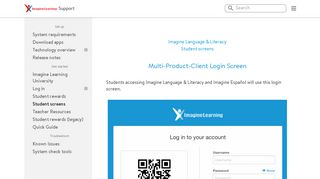 Student screens | Imagine Learning Support