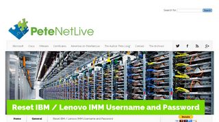 Reset IBM / Lenovo IMM username and password | PeteNetLive