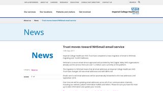 Imperial College Healthcare | Trust moves toward NHSmail email ...