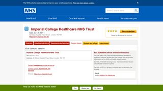Contact Details - Imperial College Healthcare NHS Trust - NHS