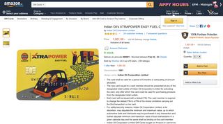 Indian Oil's XTRAPOWER EASY FUEL CARD - Rs.1001: Amazon.in ...