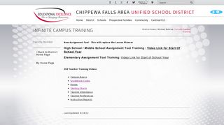 Chippewa Falls Area Unified School District - Infinite Campus Training ...