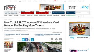 Indian Railways: How To Link IRCTC Account With Aadhaar Card ...