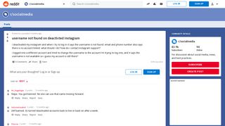 username not found on deactivted instagram : socialmedia - Reddit