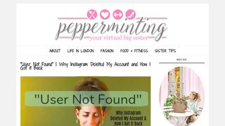 Pepperminting » Blog Archive » “User Not Found” | Why Instagram ...