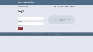 Login - World English Institute - Free English Lessons