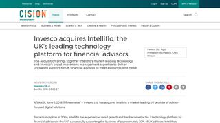 Invesco acquires Intelliflo, the UK's leading technology platform for ...