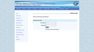 Peshawar Medical College - Students Login