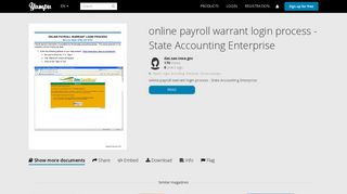 online payroll warrant login process - State Accounting Enterprise
