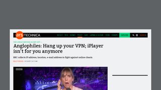Anglophiles: Hang up your VPN; iPlayer isn't for you anymore | Ars ...