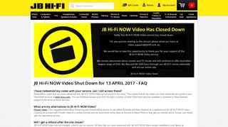 JB Hi-Fi Now Video Closing