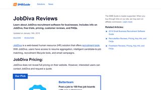 JobDiva Reviews, Pricing, Key Info, and FAQs - The SMB Guide