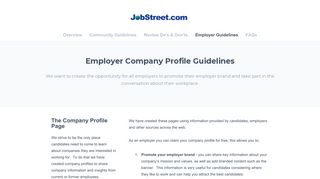 Employer Guidelines - JobStreet.com Support