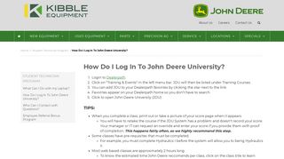 How Do I Log In To John Deere University? - Kibble Equipment