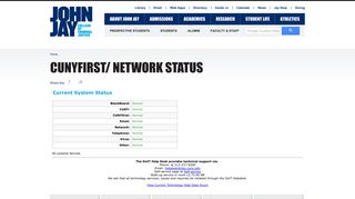 CUNYfirst/ Network Status | John Jay College of Criminal Justice