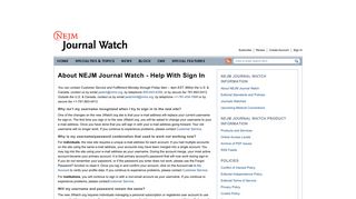 About NEJM Journal Watch – Help With Sign In