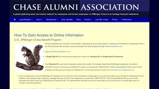 How To Gain Access to Online Information - Chase Alumni Association