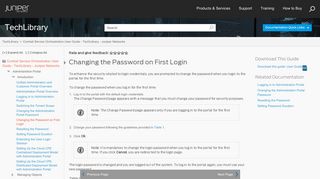 Changing the Password on First Login - Technical ... - Juniper Networks