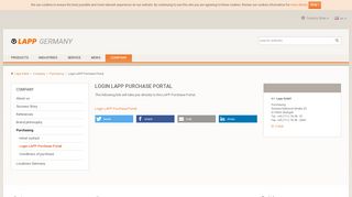 Login LAPP Purchase Portal - www.lappkabel.com